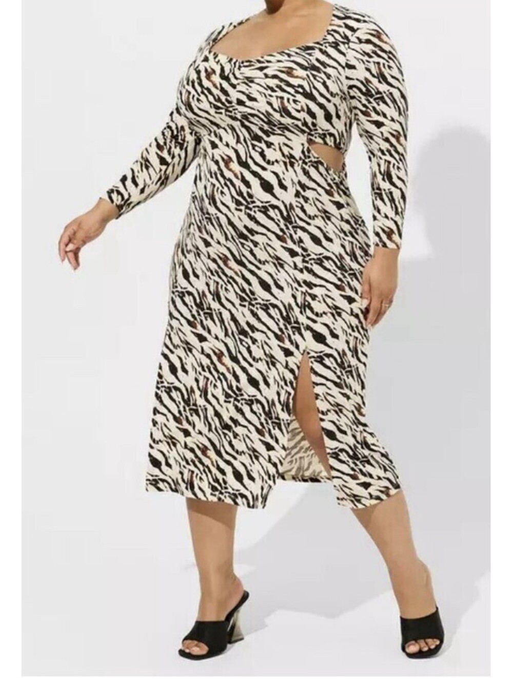 Torrid Plus Size Maxi Studio Knit Dress Animal Print Dress Size 4